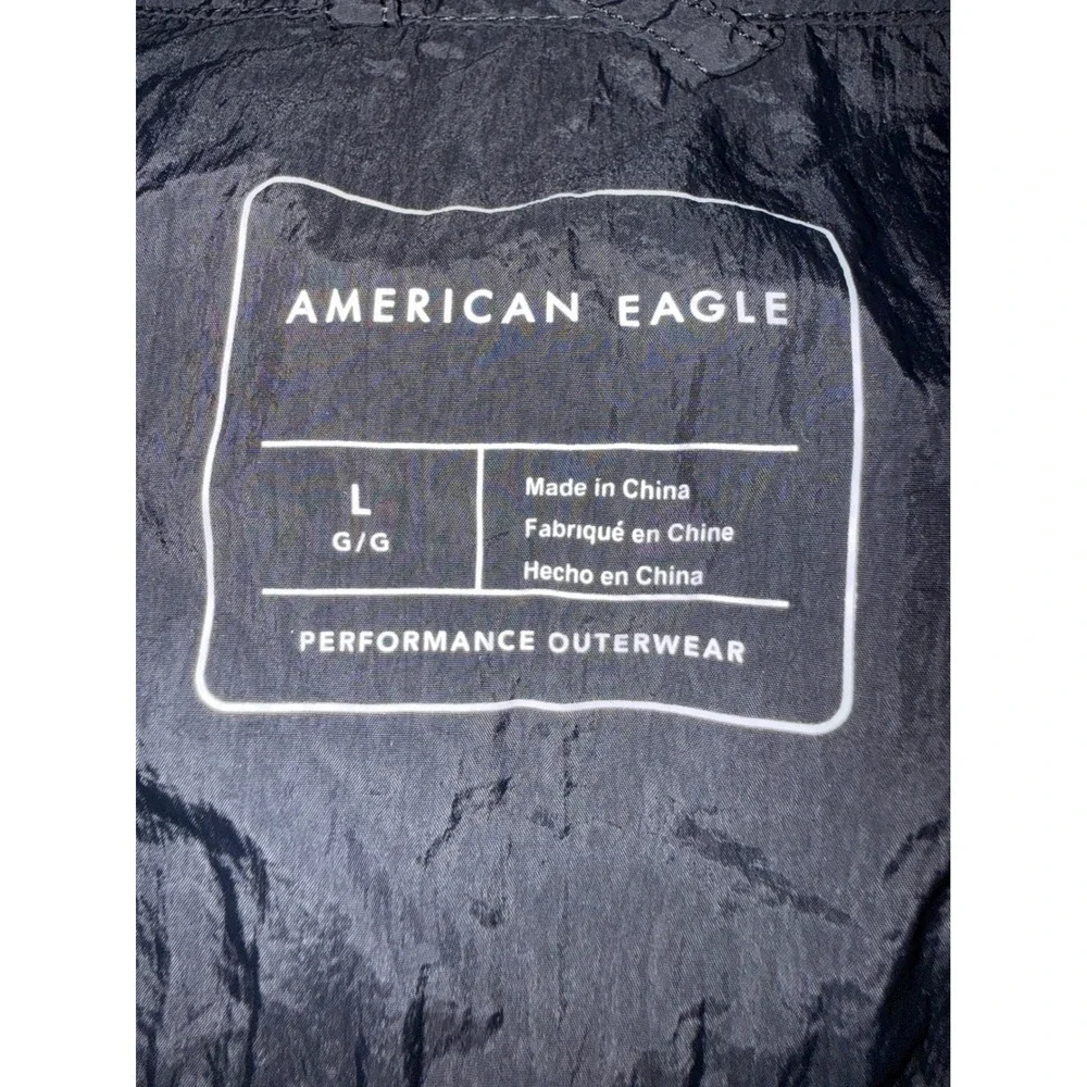 American Eagle Mens Performance Outerwear Utility Vest Black Nylon Cargo Large